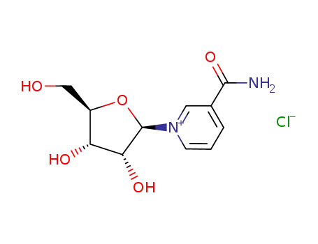 3-carbamoyl-1-((2R,3R,4S,5R)-3,4-dihydroxy-5-(hydroxymethyl)tetrahydrofuran-2-yl)pyridin-1-ium (β-D-nicotinamide riboside)